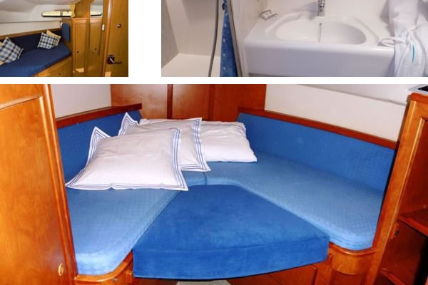 Bugkabine mit V-Bett oder Doppelbett
