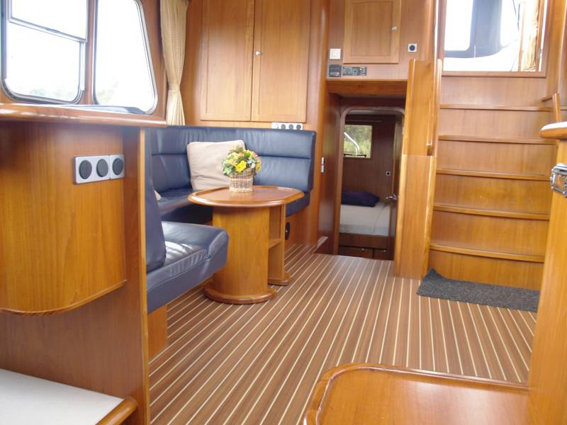 Wohnbereich Treppe Sonnendeck Motoryacht Classicline 1300 Drait 52