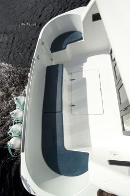 Heckterrasse auf Hausboot Eriskay