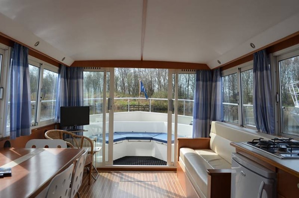 Salon Heckterasse Motoryacht Safari Houseboat 1200