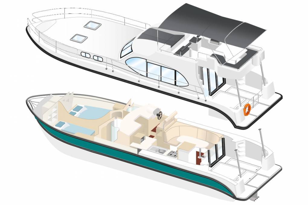 Skizze Plan der Estivale Quattro Fly