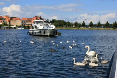 Entern füttern auf dem Hausboot