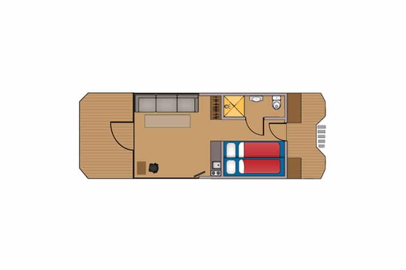 Grundriss Bungalowboot Campi 300