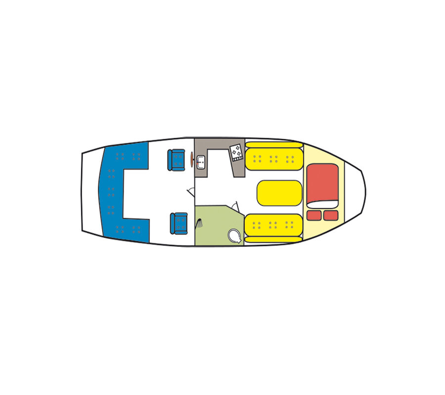 Grundriss Doerak 850 Aquarel - 1 Kabine