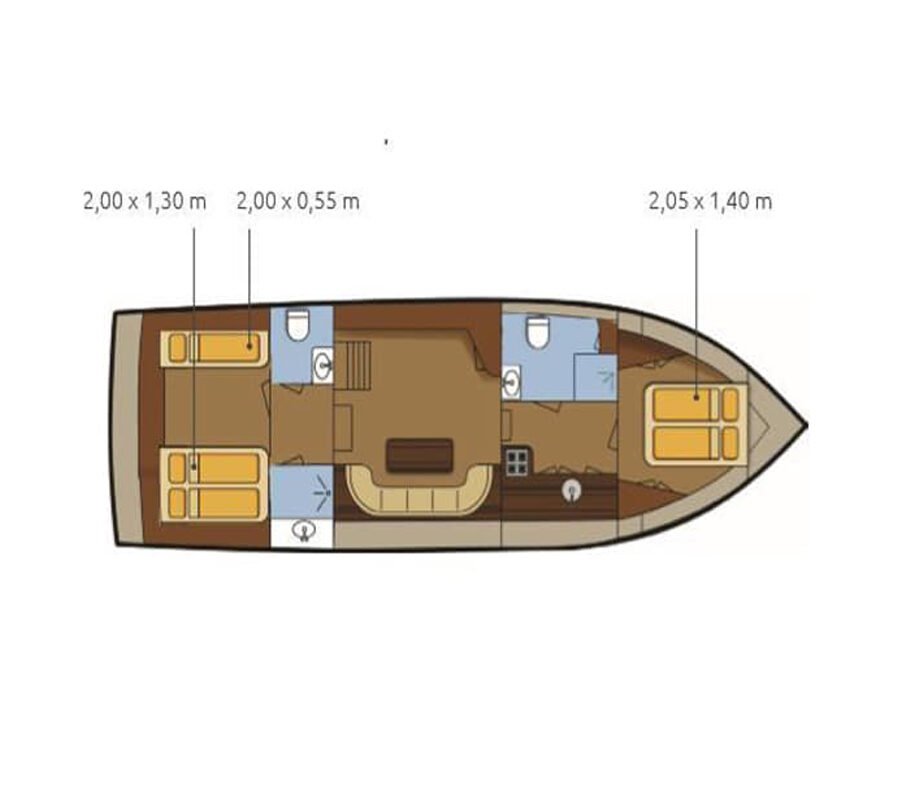 Grundriss Aqua Marin - 2 Kabinen