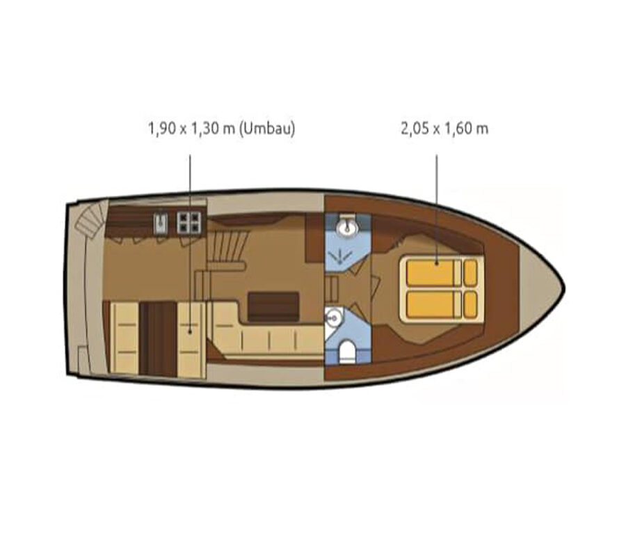 Grundriss Gruno 33 Sport - 1 Kabine