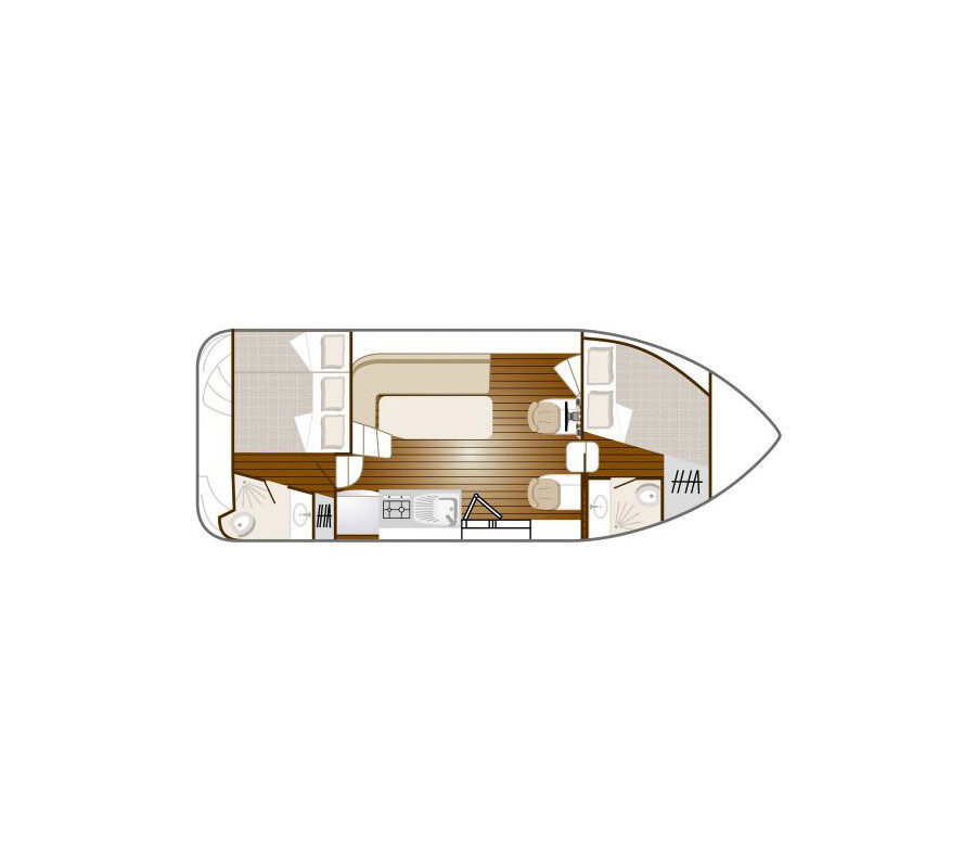 Grundriss Hausboot Nicols 900 DP
