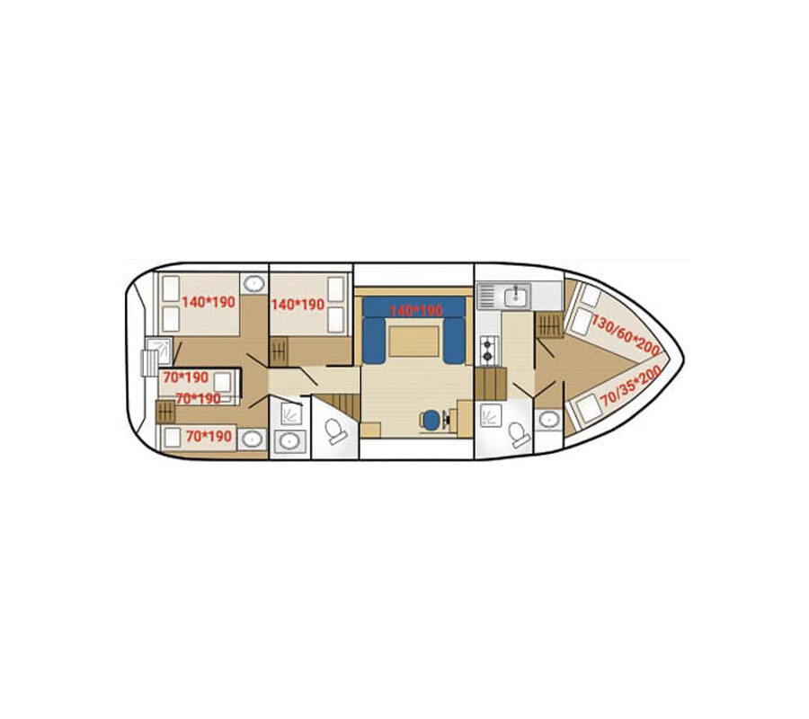 Grundriss Tarpon 42 N Revier Charter