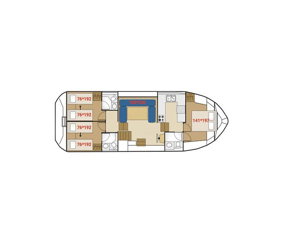 Grundriss Tarpon 42 Trio Prestige