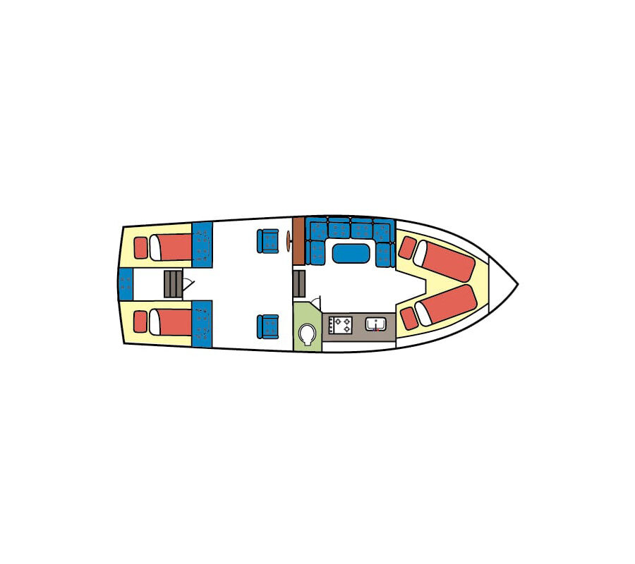 Grundriss Tjeukemeer 900 - 1,5 Kabinen