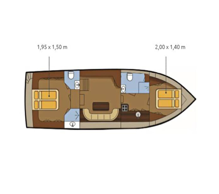 Grundriss Vacance 1200 - 2 Kabinen