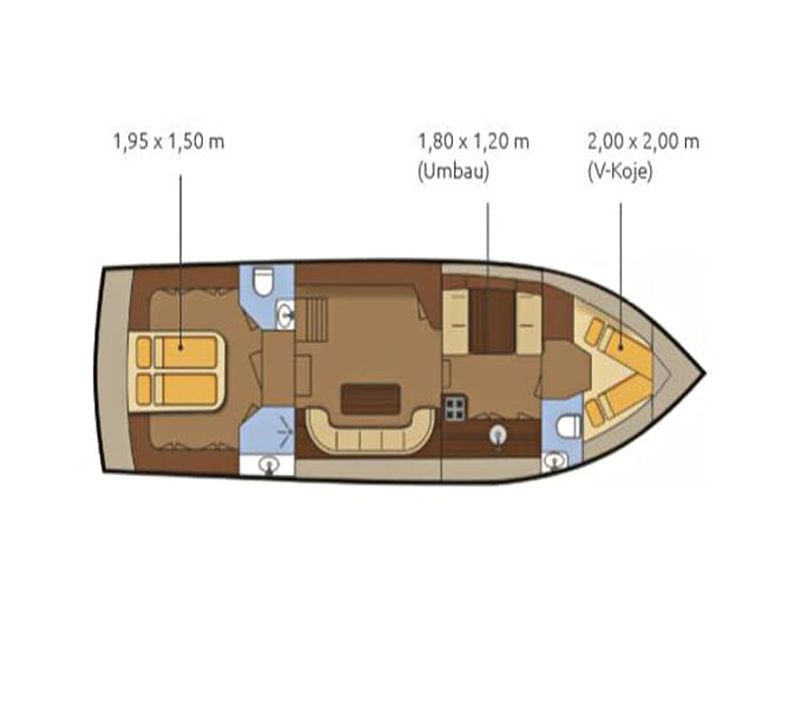 Grundriss Vacance 1200 - 2 Kabinen