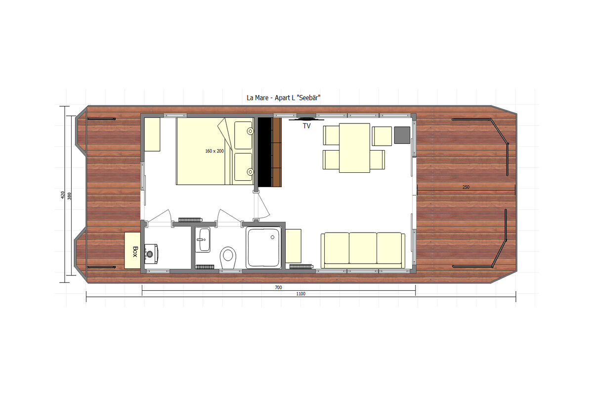 Grundriss La Mare Apart L - 1 Kabine