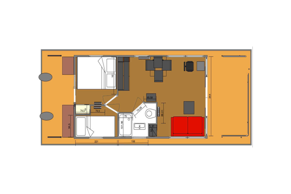 Grundriss Boot Apart L 2 Kabinen