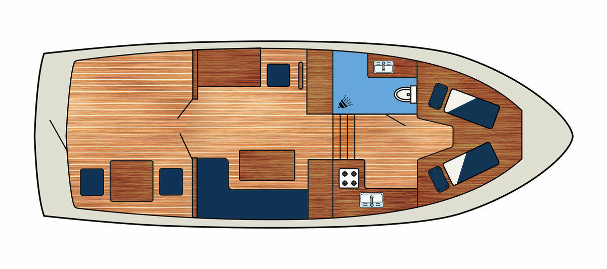 Hausboot-Pollux-Grundriss