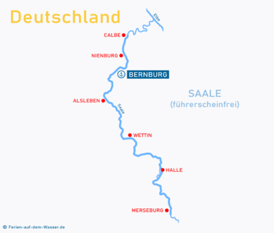 Fluss Saale für Hausbooturlaub
