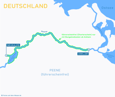 Übersichtskarte Peene ab Anklam