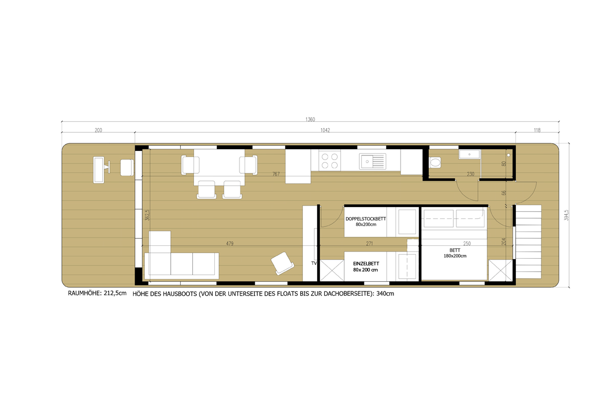 Grundriss - 2 Kabinen