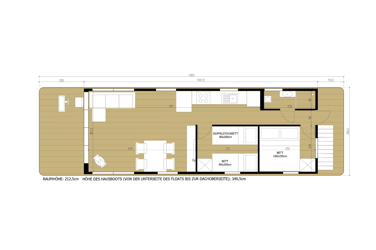 Grundriss - 2 Kabinen