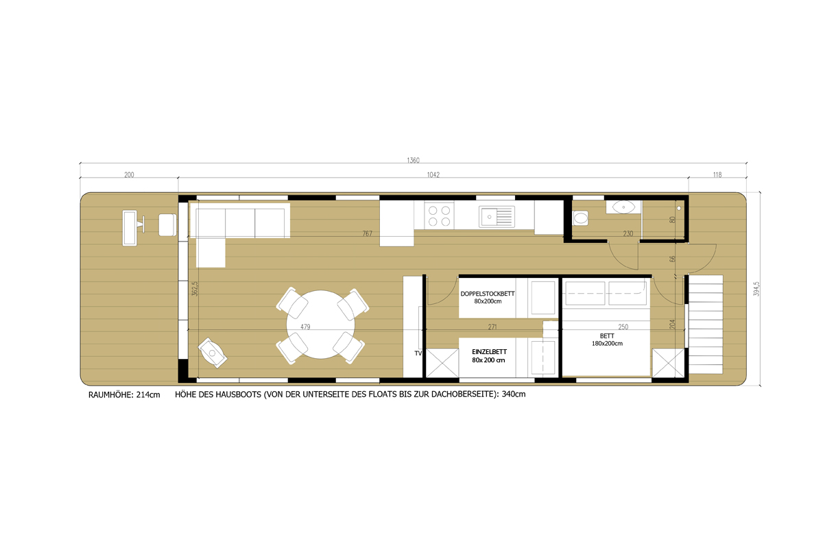 Grundriss - 2 Kabinen