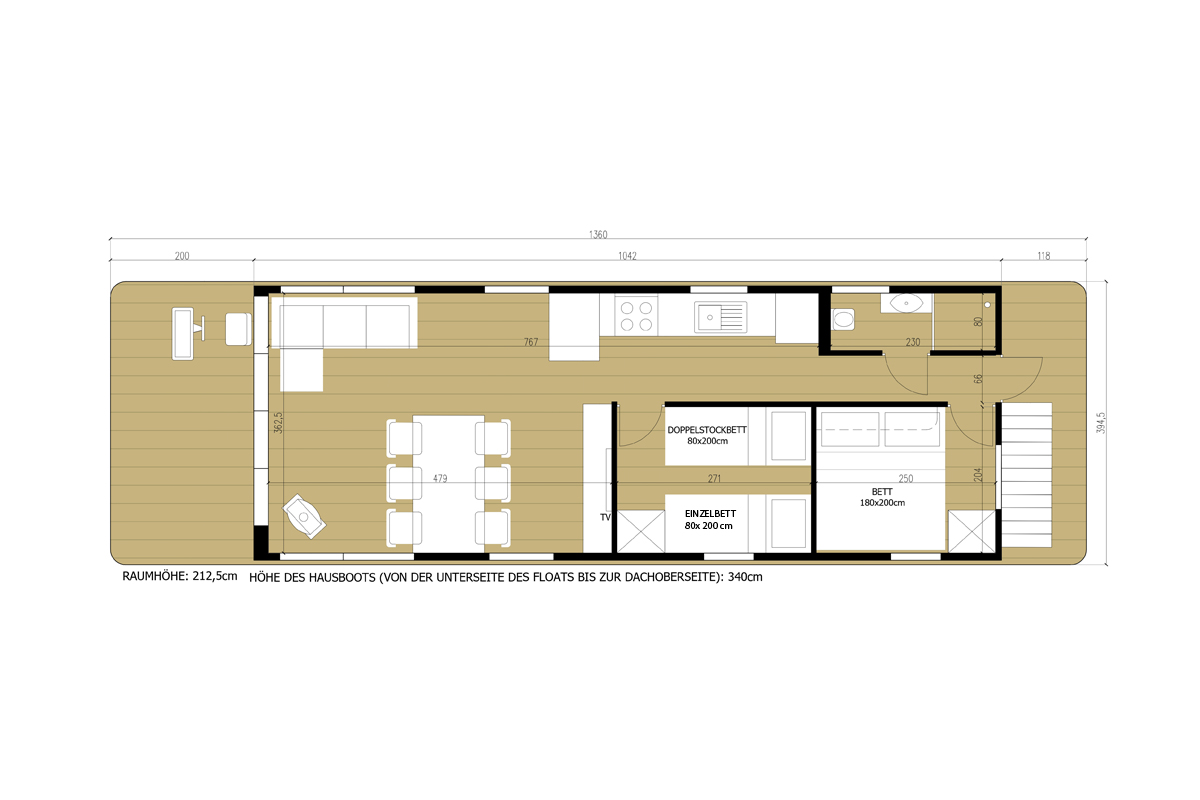 Grundriss - 2 Kabinen