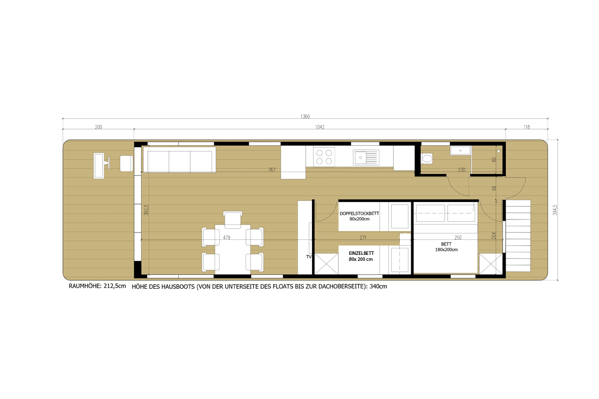 Grundriss - 2 Kabinen