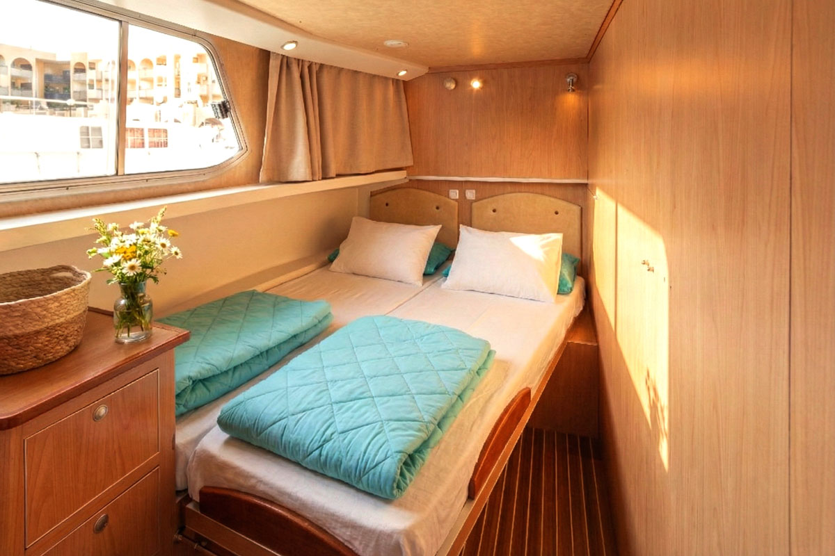 Schlafkabine Doppelbett oder 2 Einzelbetten