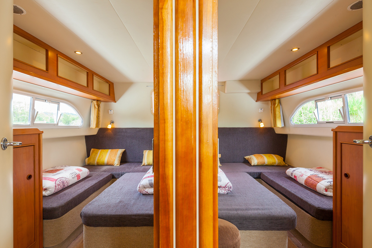 Ansicht Heckkabinen mit Doppel oder Einzelbetten